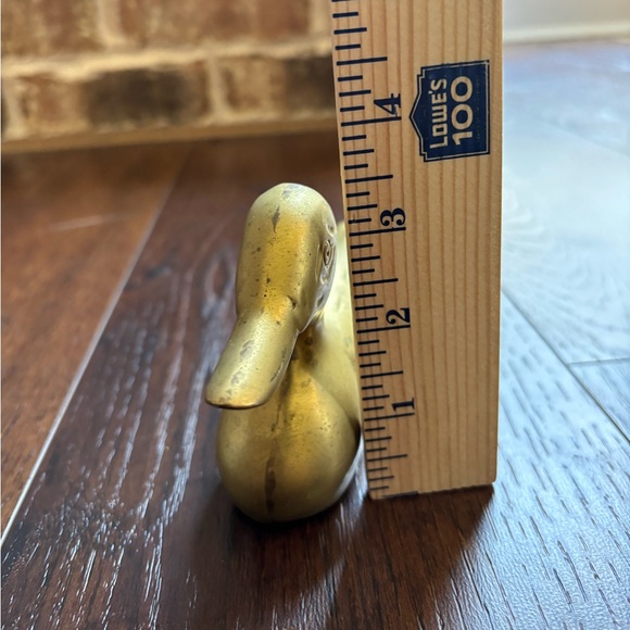 Vintage 7 Inch Brass Duck Mid Century Modern Figurine Statue Decor Hollow - Picture 4 of 7